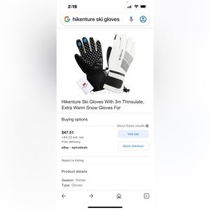 Men’s medium ski gloves
